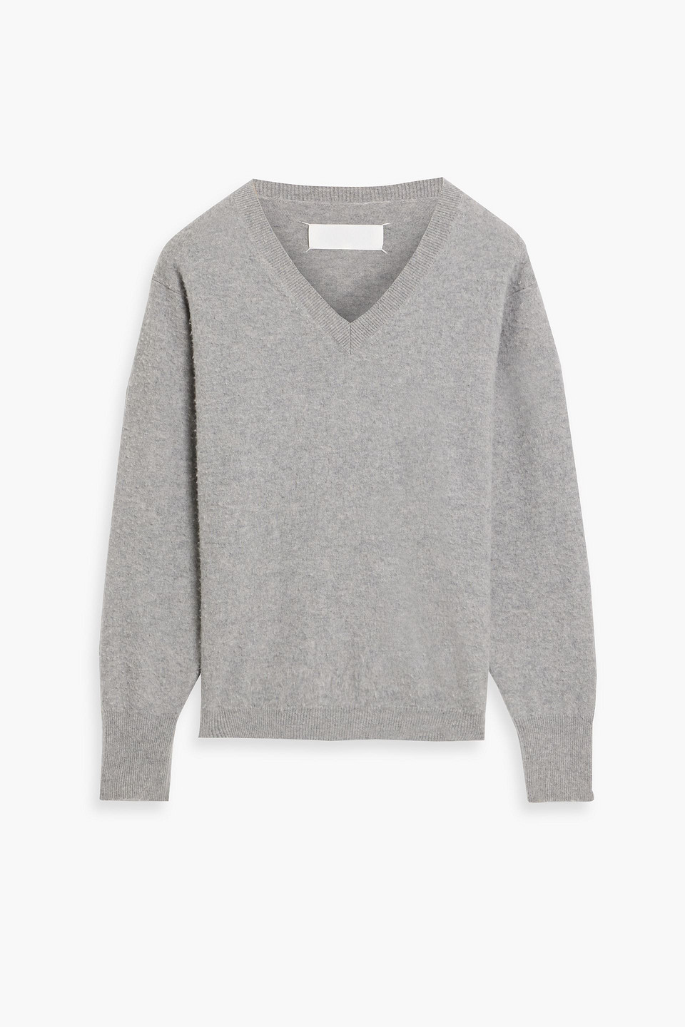 maison margiela - wool and cotton-blend sweater - gray - s
