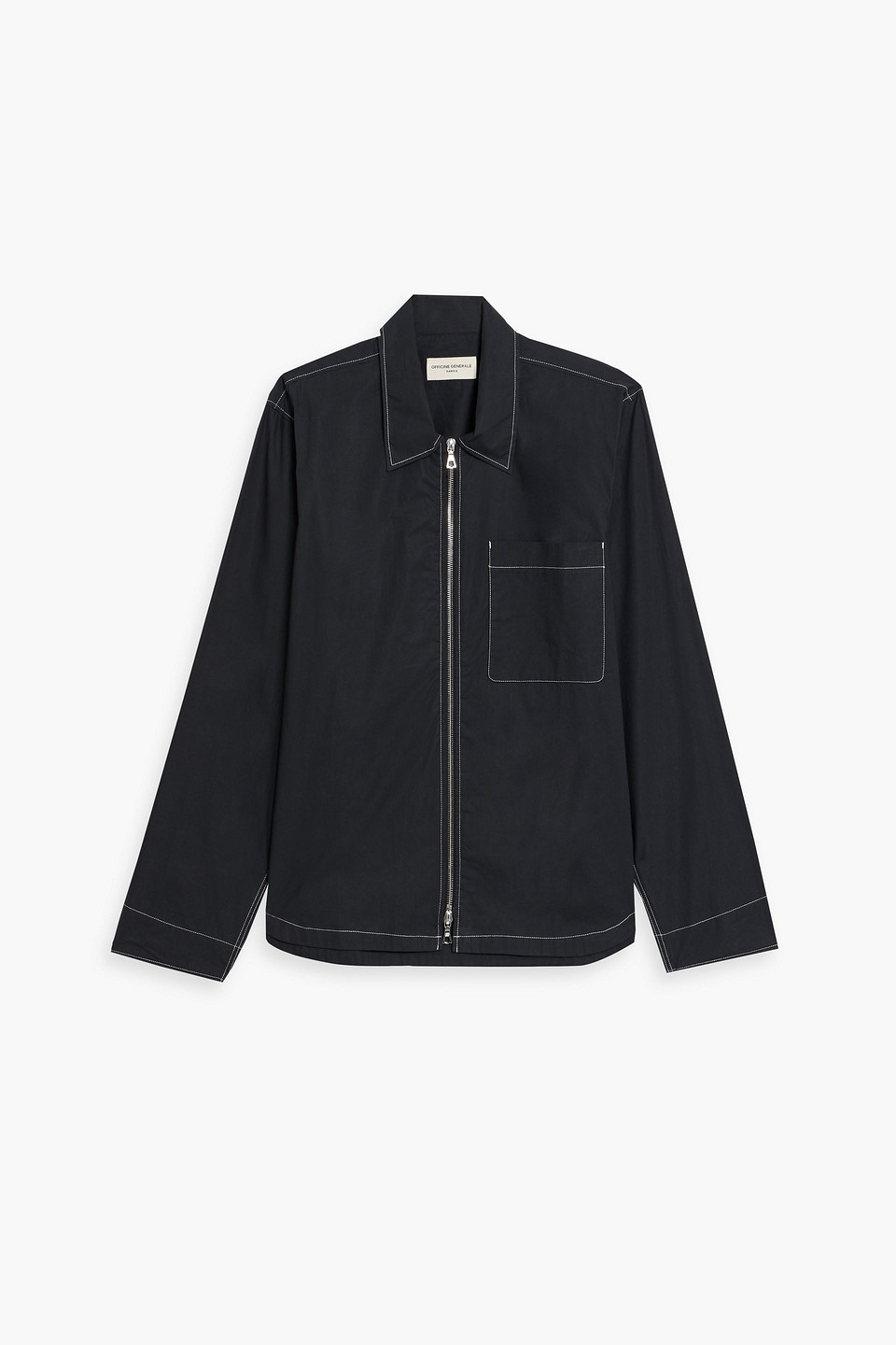 officine générale - cotton-poplin jacket - black - m
