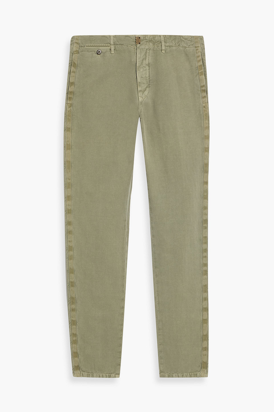 Slowear Incotex Tapered Linen And Cotton-blend Pants In Green