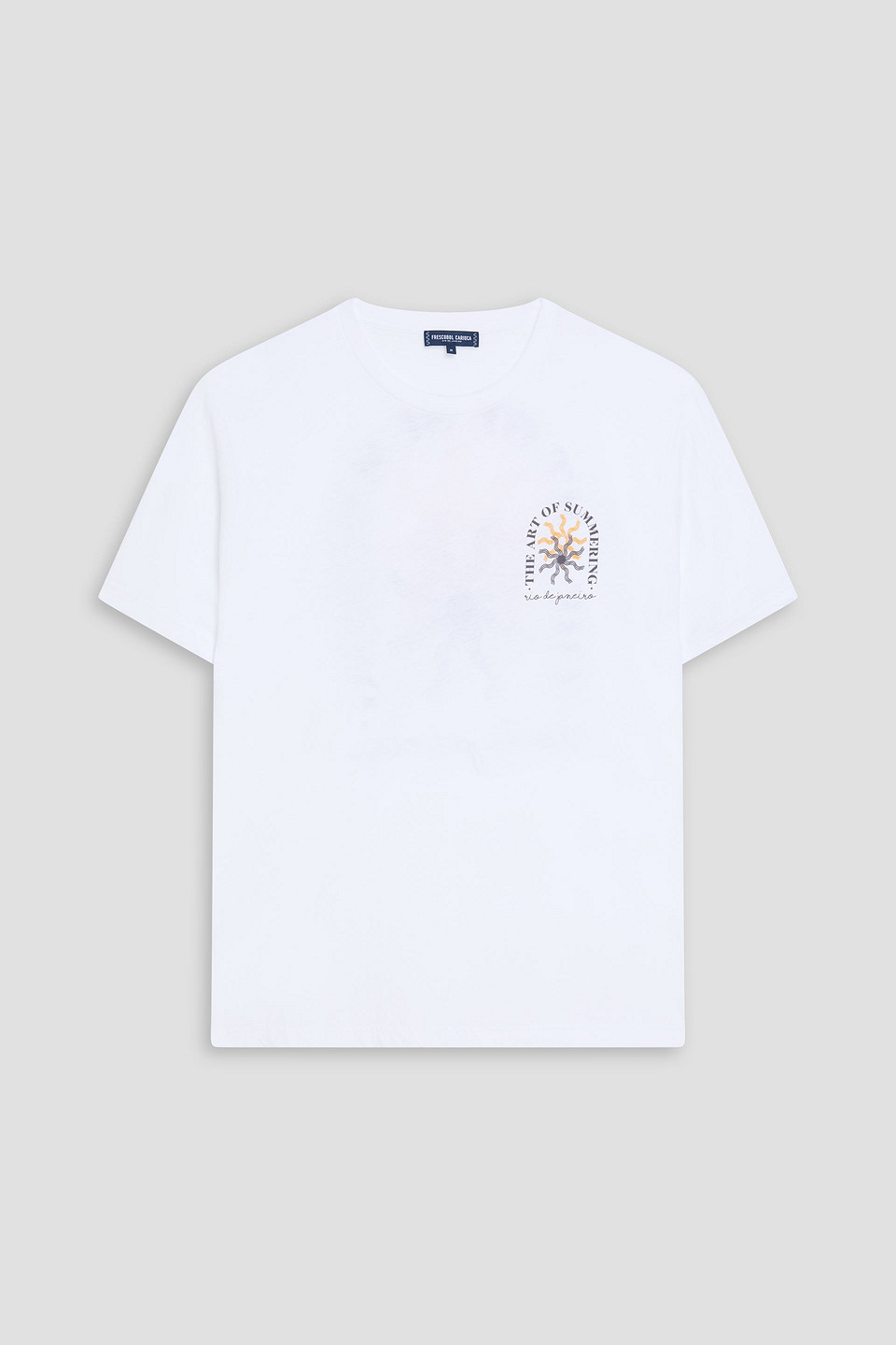 frescobol carioca - dinis printed linen and cotton-blend jersey t-shirt - white - s