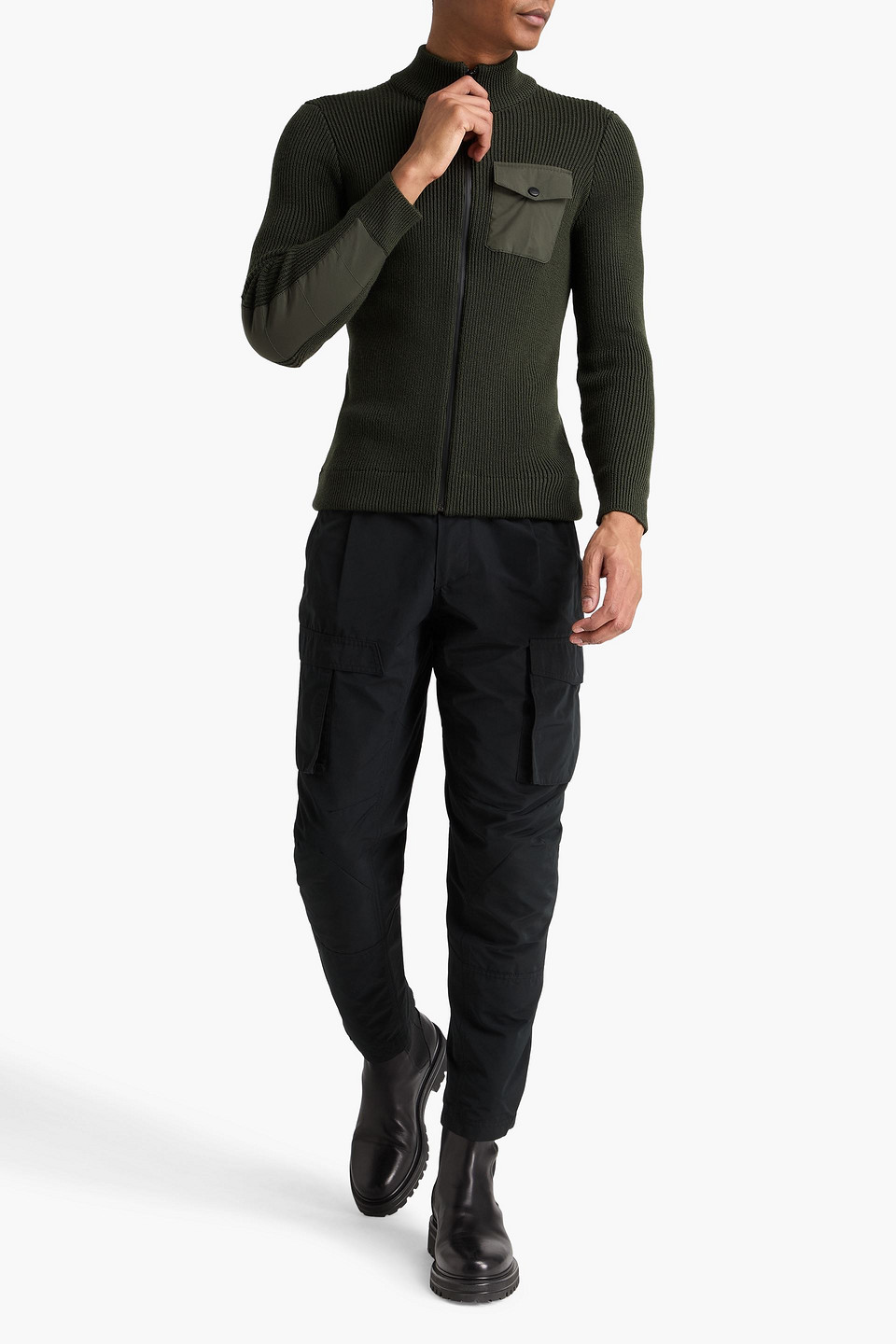  Slowear - Cardigan Aus Einer Gerippten Wollmischung - Grün - It 48 