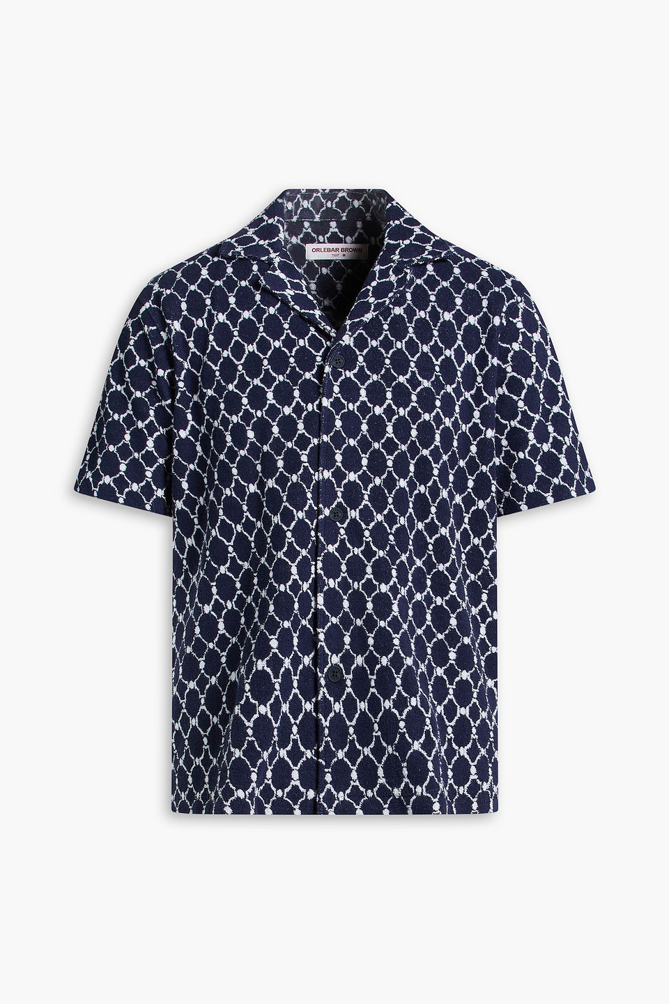 orlebar brown - howell cotton-blend terry-jacquard shirt - blue - s