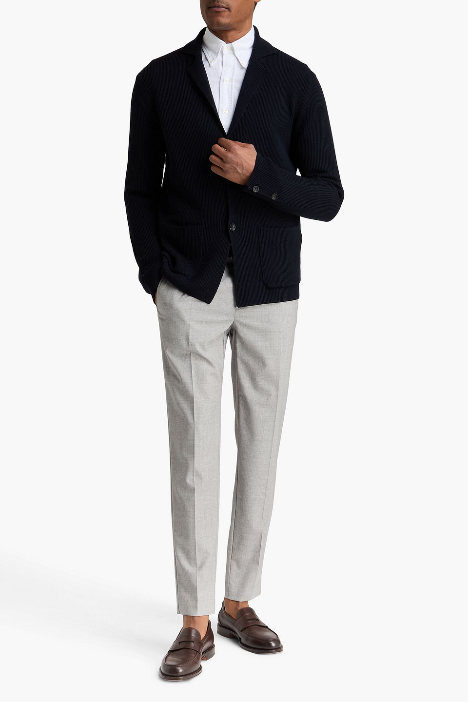  Slowear - Cardigan Aus Rippstrick - Blau - It 54 