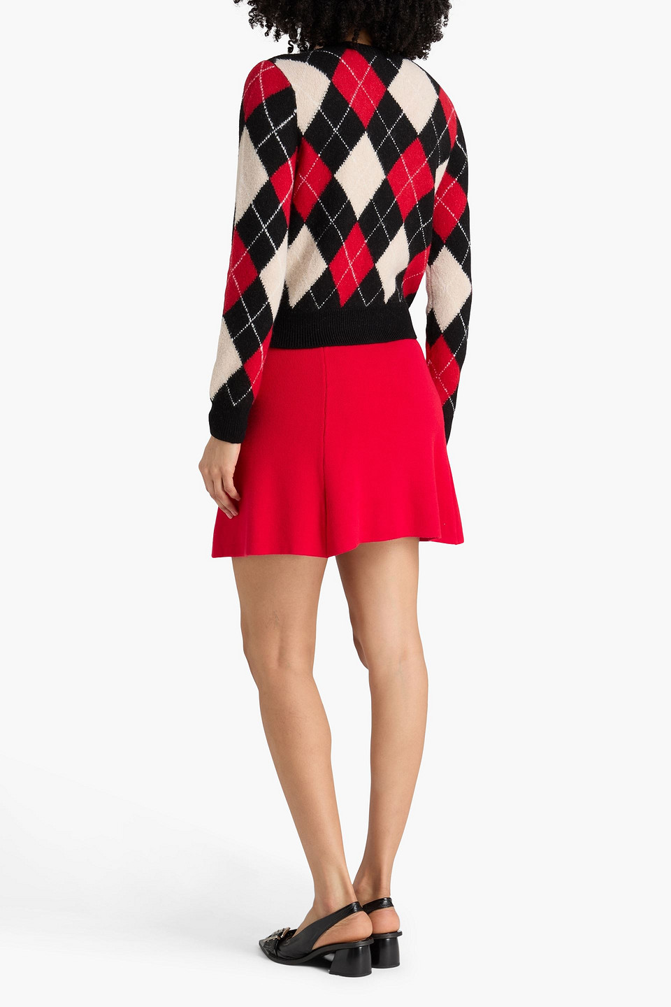  Alice Olivia - Strickcardigan „carolee“ Mit Intarsien- Und Rautenmuster - Schwarz - Xs 
