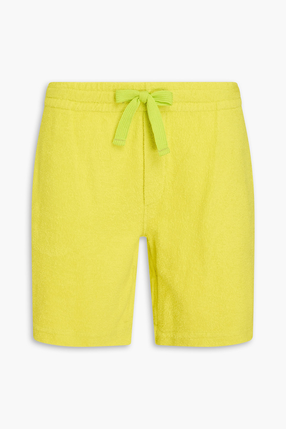 orlebar brown - trevone cotton-terry drawstring shorts - yellow - m