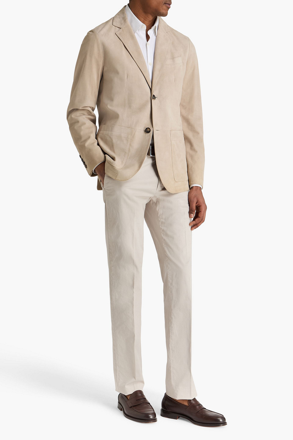  Canali - Blazer Aus Veloursleder - Grau - It 50 