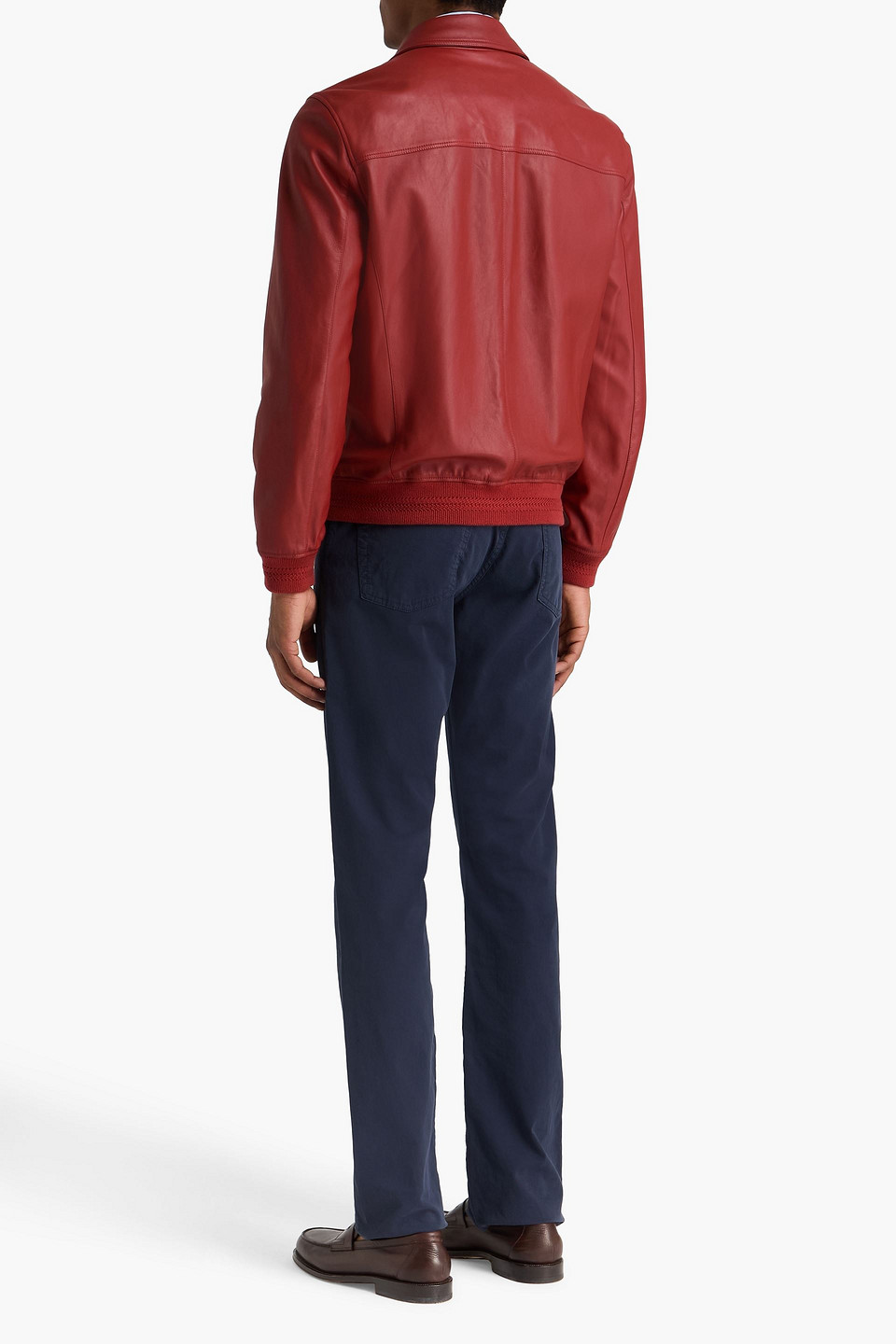  Canali - Leather Jacket - Red - It 50 