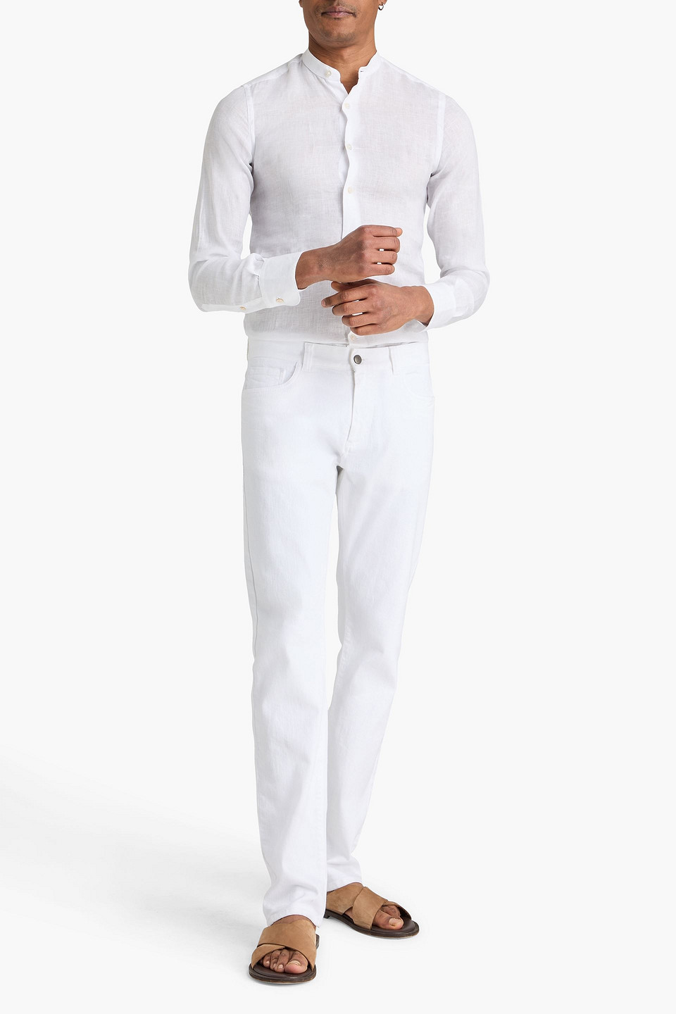  Canali - Jeans Mit Schmalem Bein Aus Denim - Weiß - It 56 