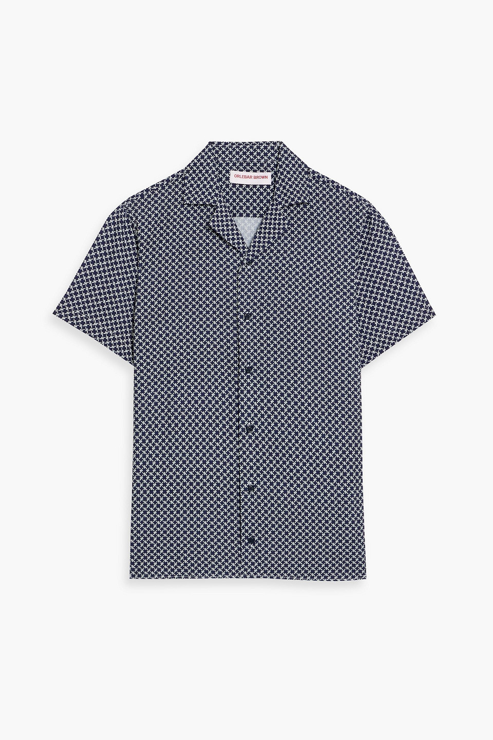 orlebar brown - travis printed woven shirt - blue - s