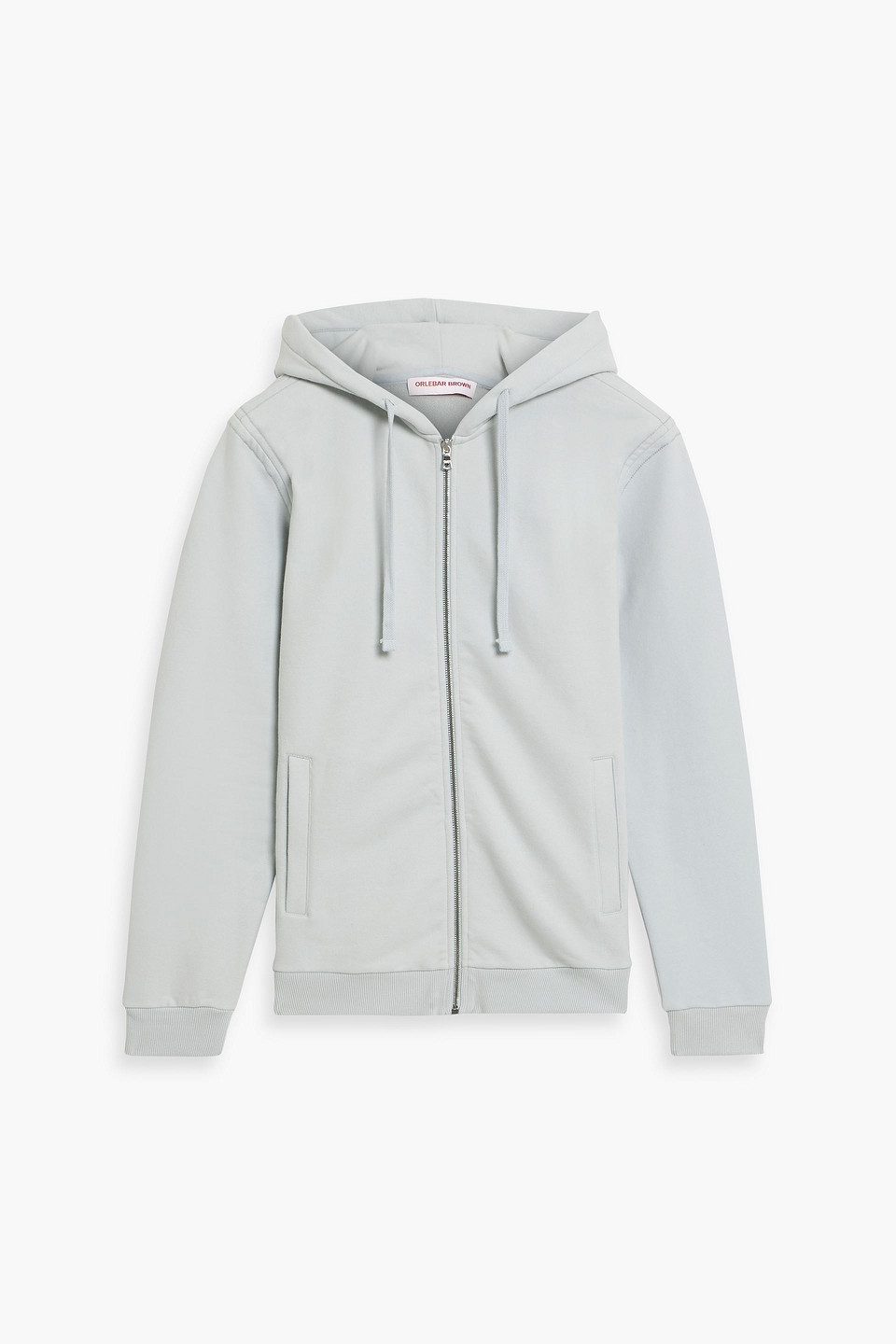 orlebar brown - mathers french cotton-blend terry zip-up hoodie - blue - m