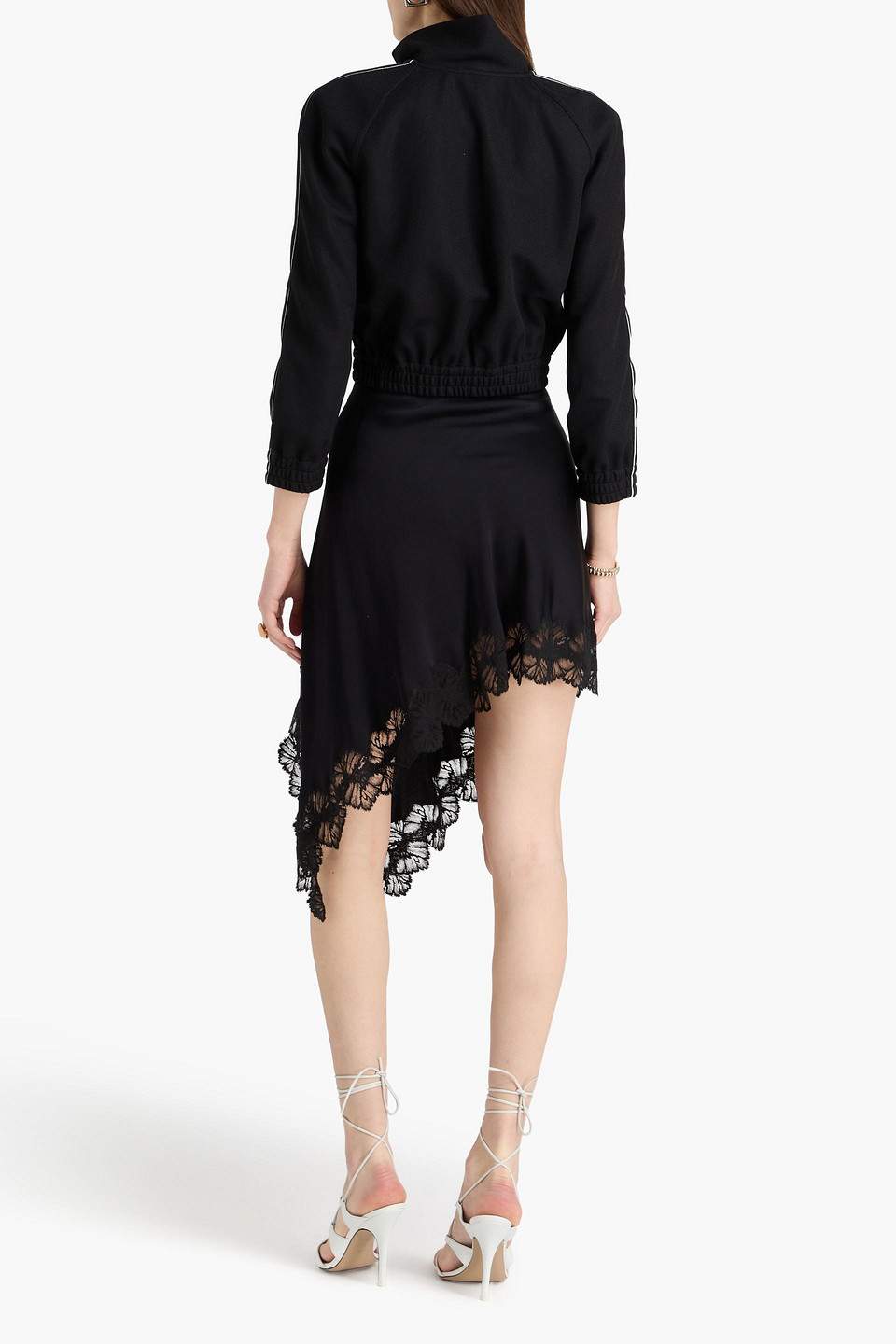  Alexanderwang.t - Cropped Jacke Aus Mesh - Schwarz - Xxs 