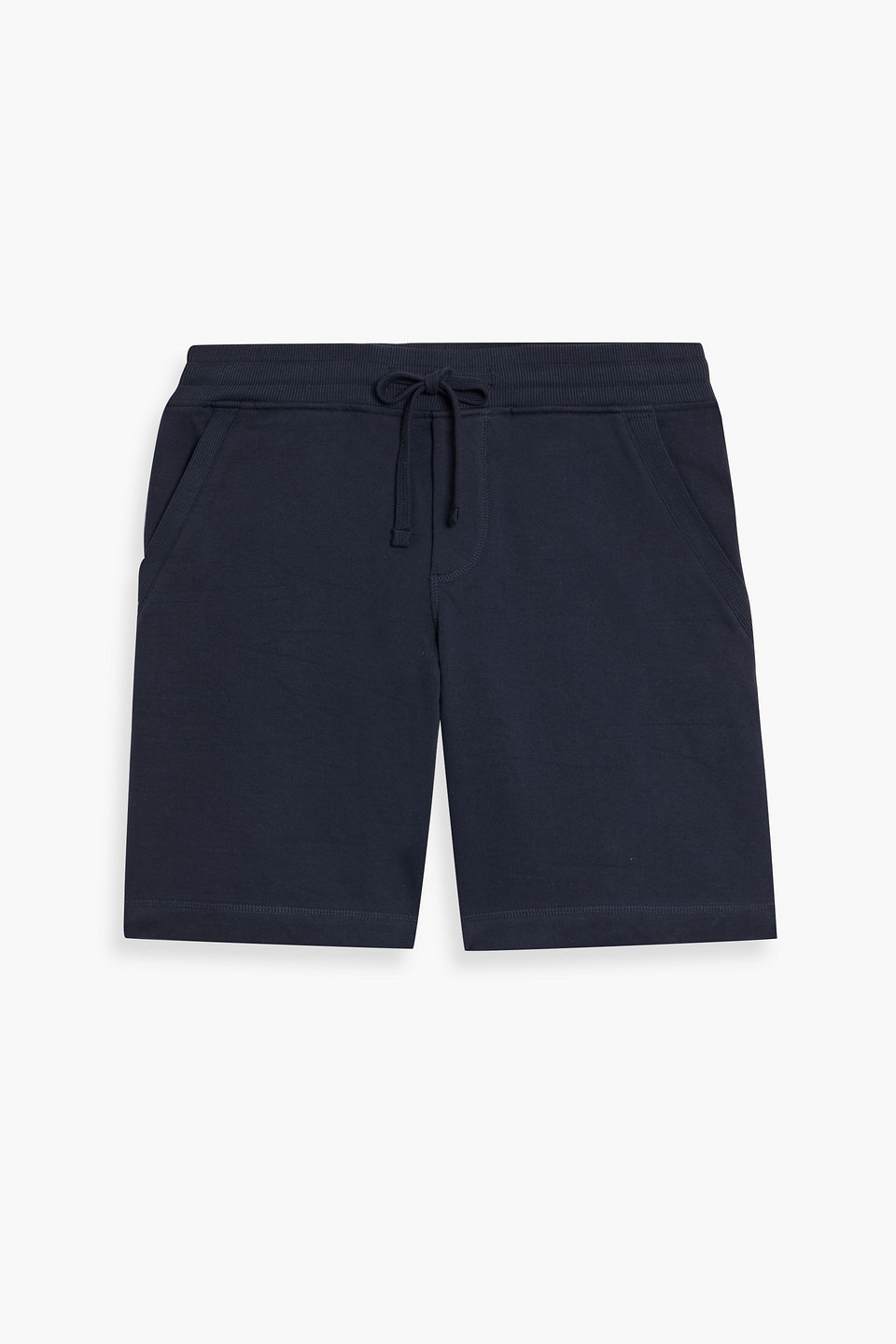 orlebar brown - frederick french cotton-blend terry drawstring shorts - blue - m
