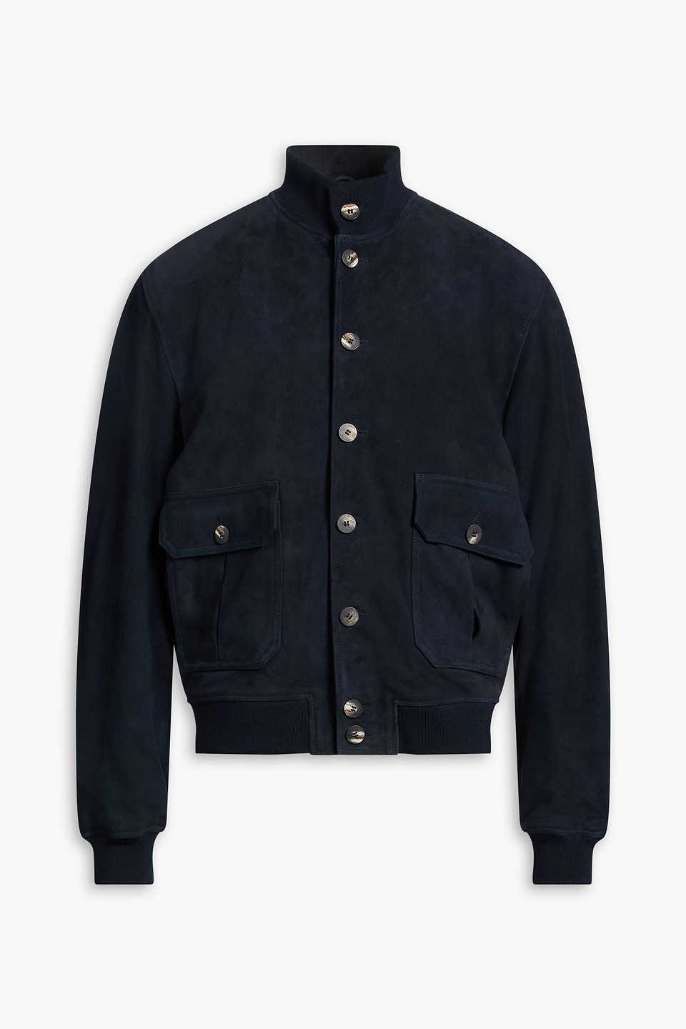 frescobol carioca - vicente suede bomber jacket - blue - s