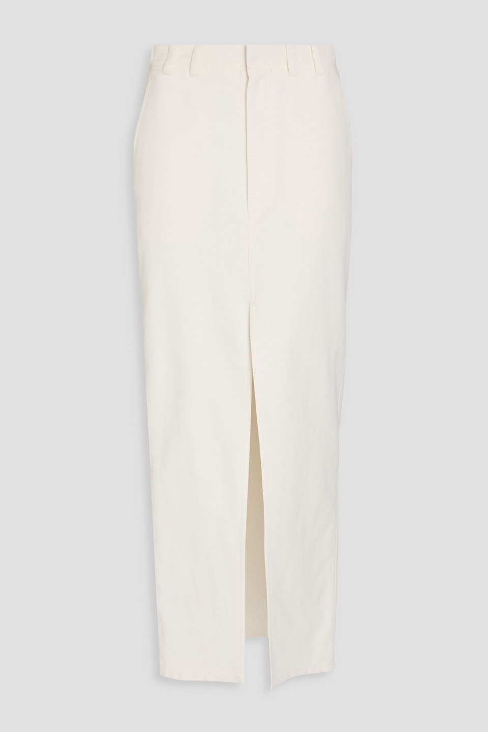 Brunello Cucinelli Cotton And Linen-blend Drill Maxi Skirt In White