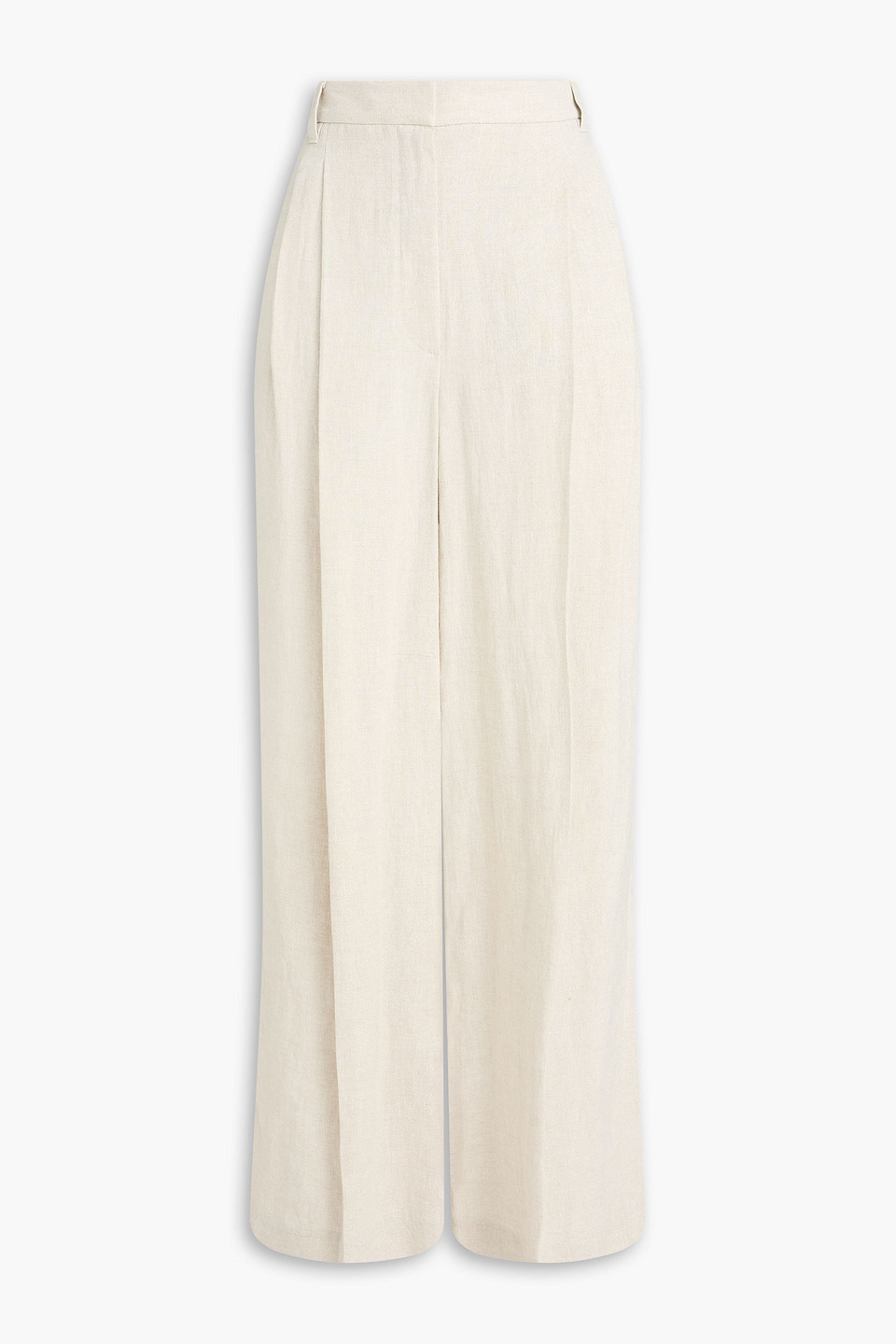 Brunello Cucinelli Bead-embellished Linen-blend Wide-leg Pants In Neutral