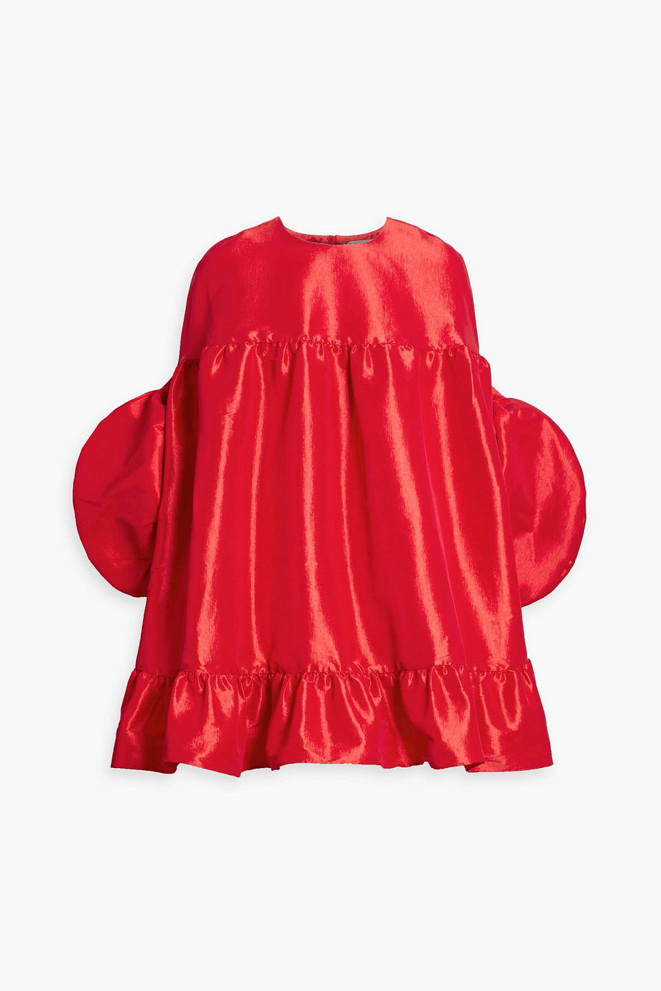 Kika Vargas Gina Gathered Taffeta Mini Dress In Red