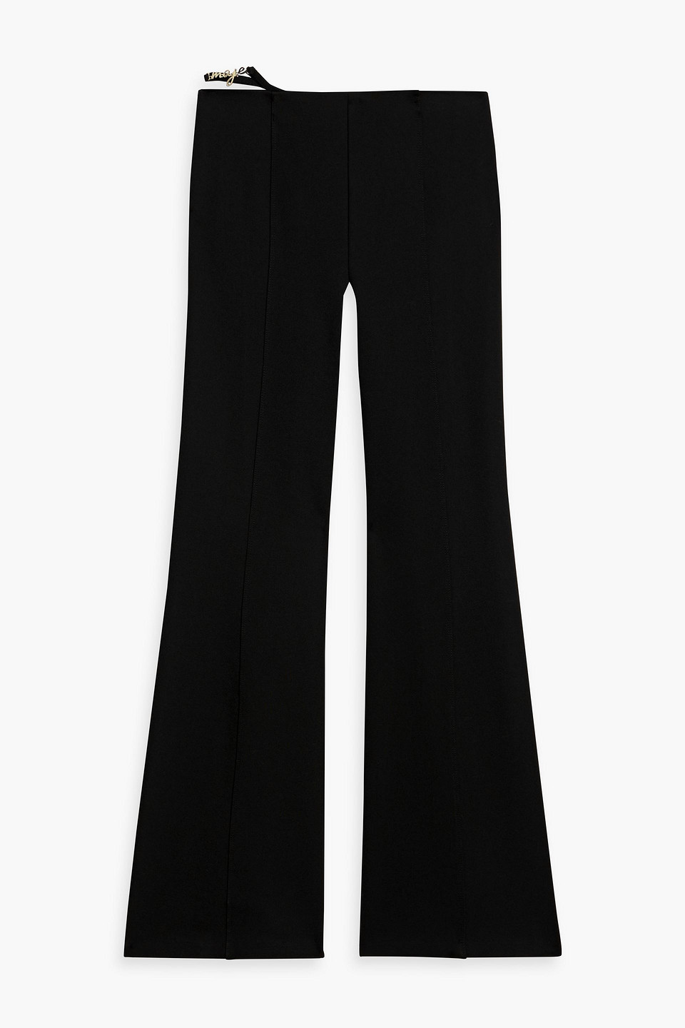 maje - embellished twill flared pants - black - fr 36