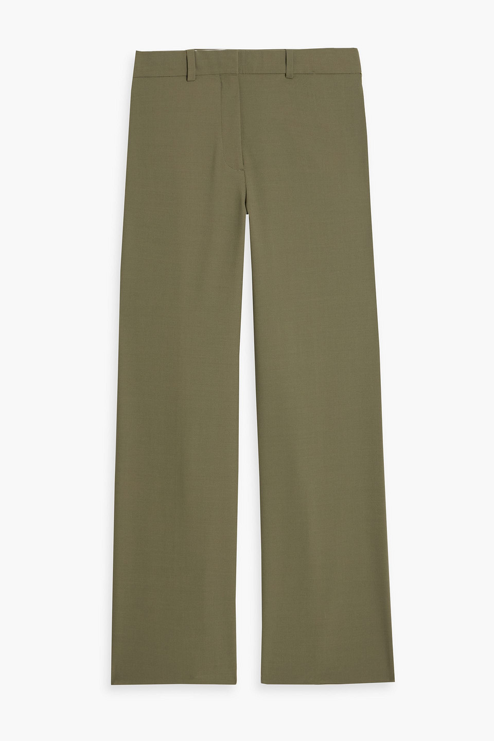 Maje Crepe Wide-leg Pants In Green