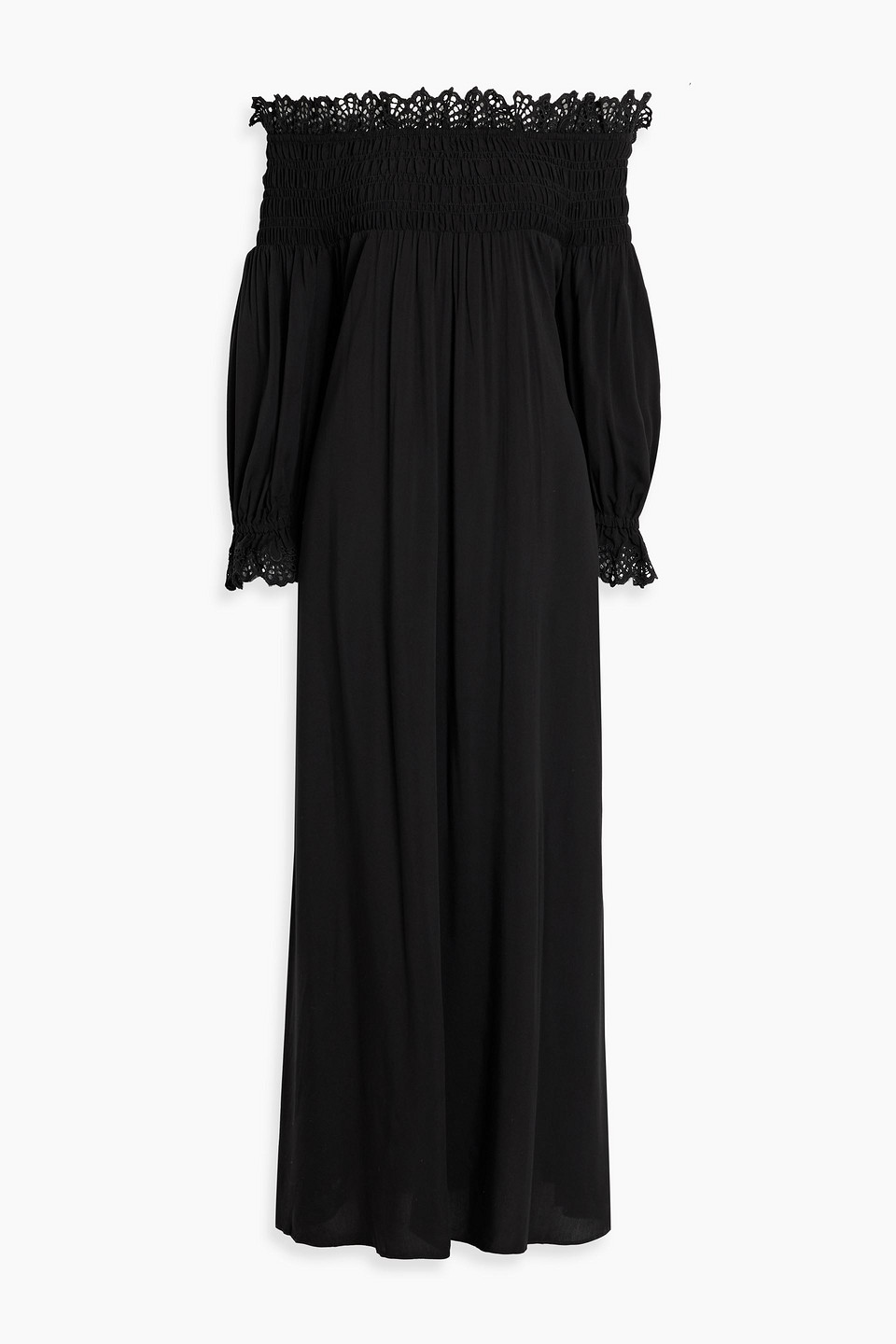 Kika Vargas Ira Off-the-shoulder Crepe Maxi Dress In Black