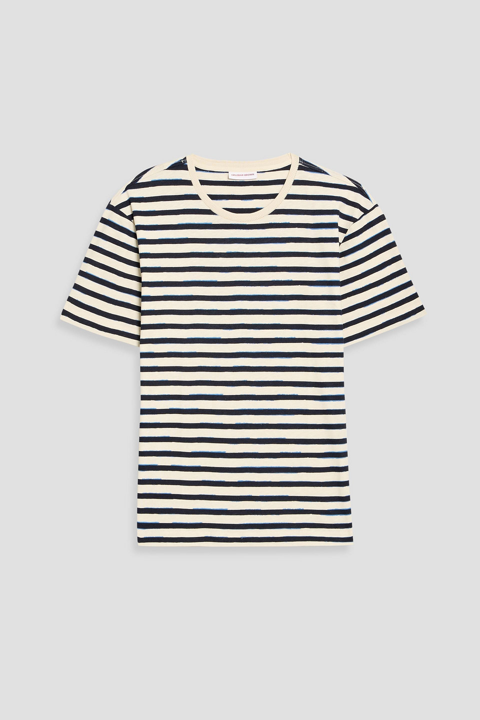 orlebar brown - striped cotton and linen-blend jersey t-shirt - white - xxl