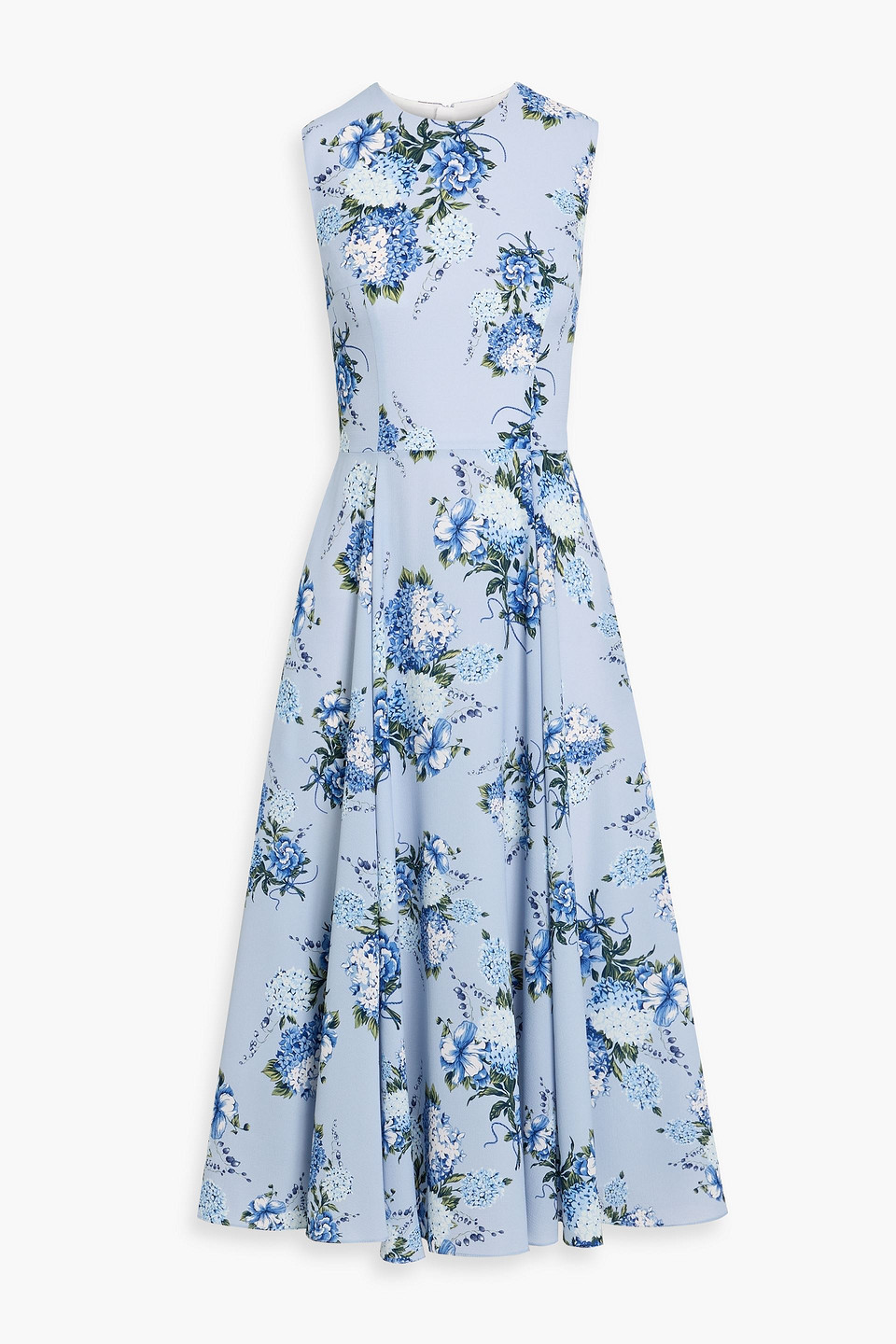 emilia wickstead - caridad floral-print crepe midi dress - blue - uk 12
