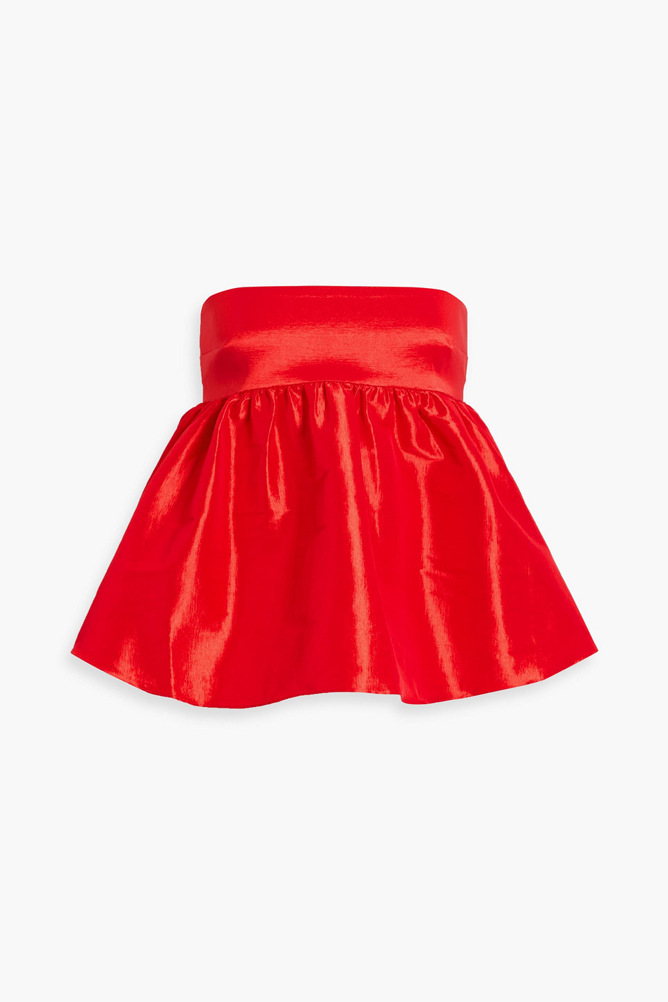 Kika Vargas Ale Strapless Taffeta Top In Red