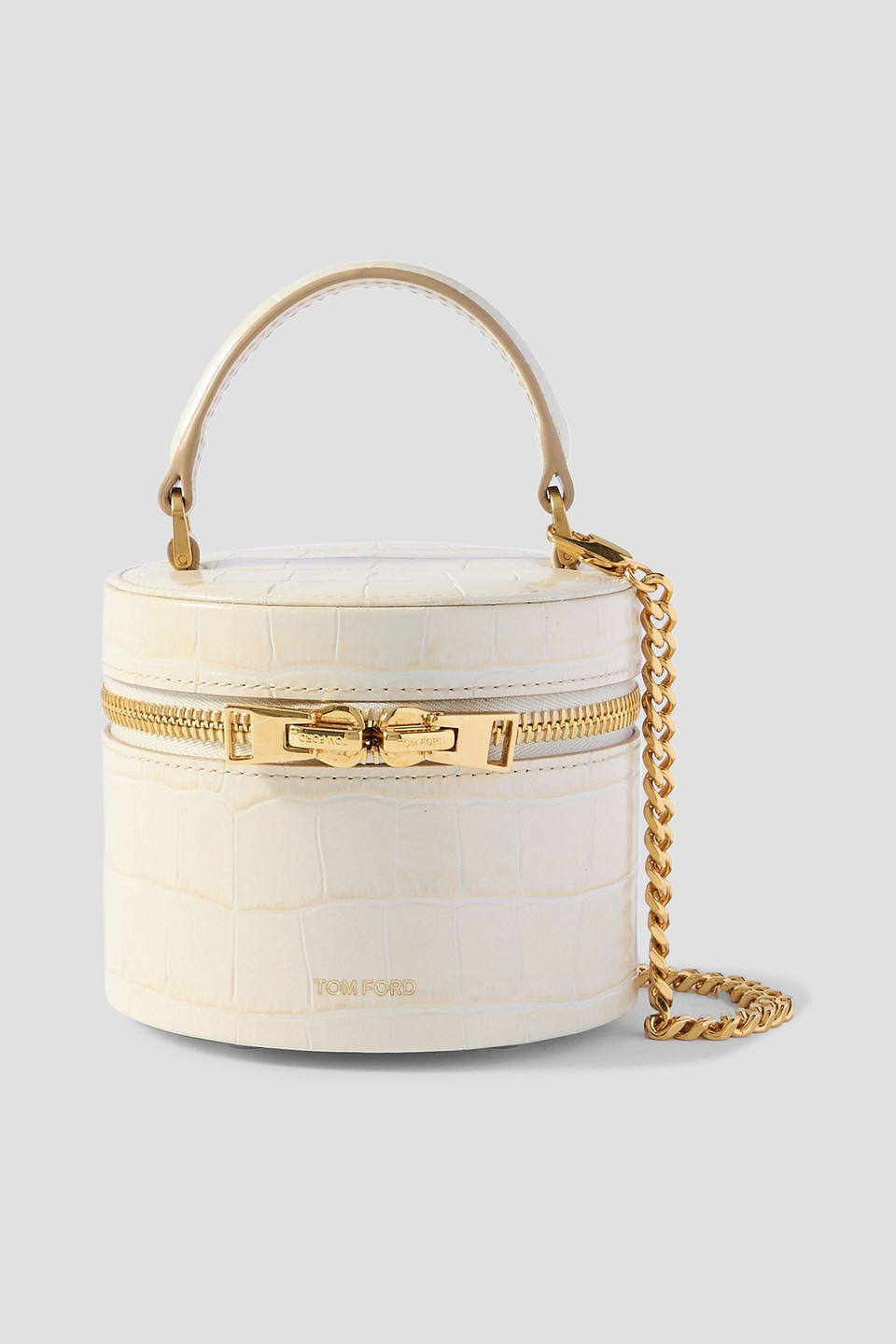 tom ford - audrey mini croc-effect leather tote - white - onesize