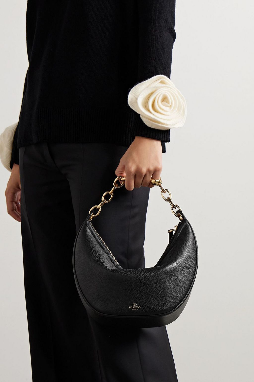 VALENTINO GARAVANI VLOGO Moon small pebbled-leather shoulder bag