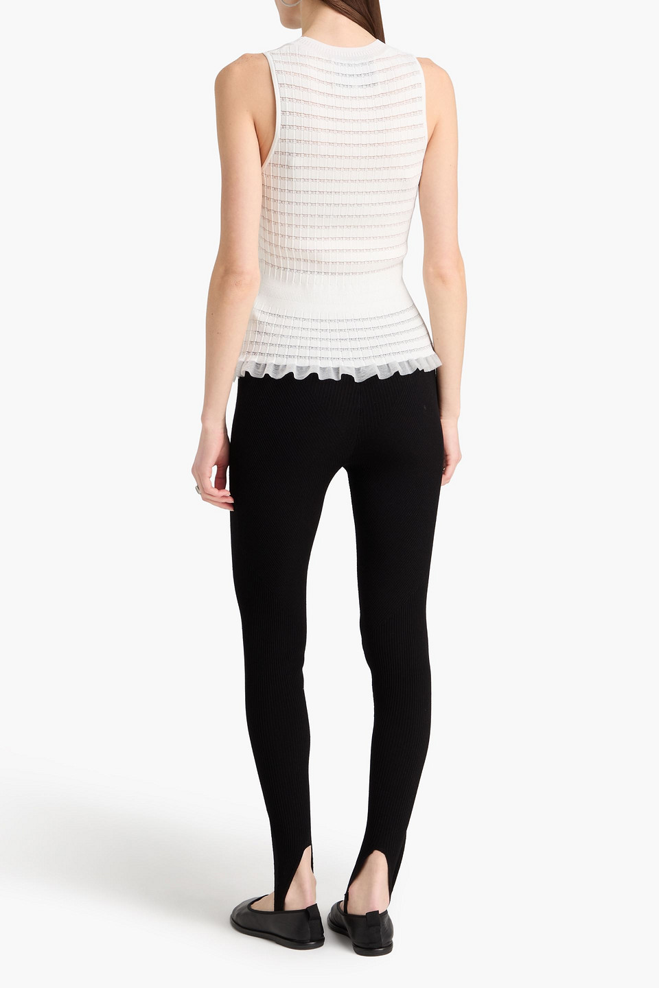  3.1 Phillip Lim - Tanktop Aus Rippstrick Mit Rüschen - Weiß - Xs 