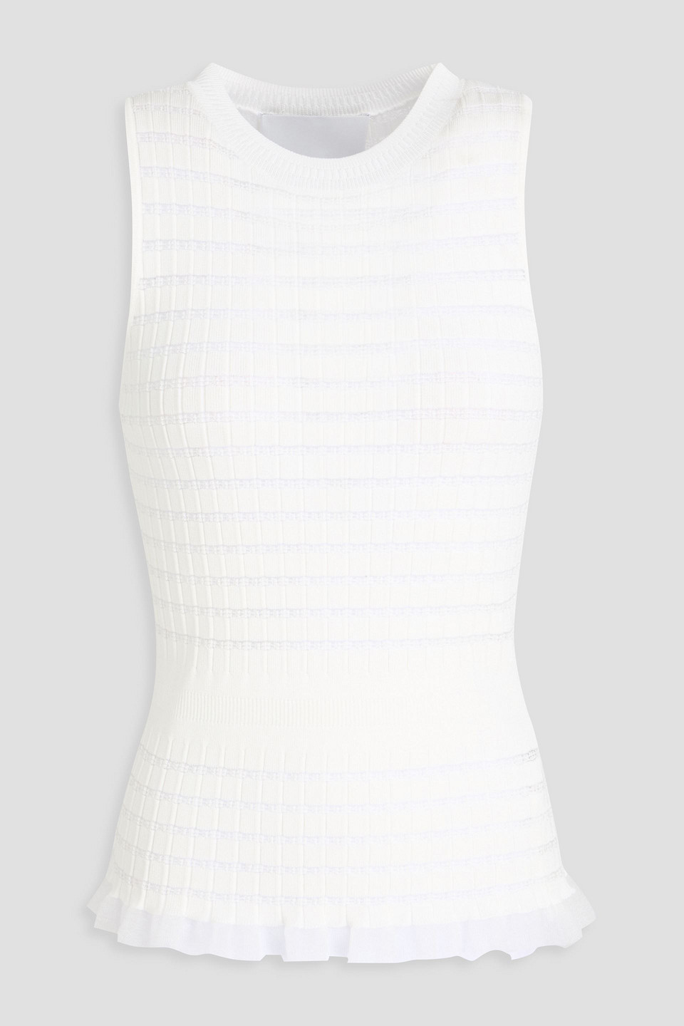3.1 Phillip Lim Ruffled Ribbed-knit Tank In White