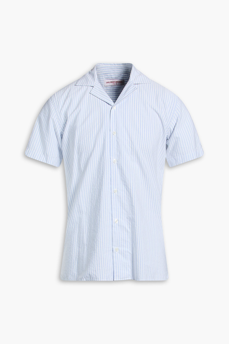 orlebar brown - travis striped cotton-poplin shirt - blue - s