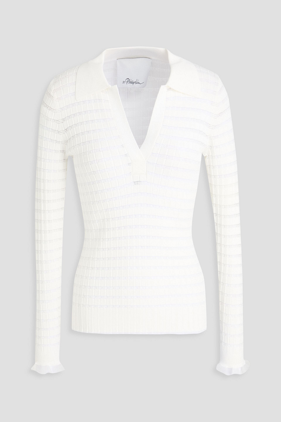 3.1 Phillip Lim Ribbed-knit Polo Sweater In White