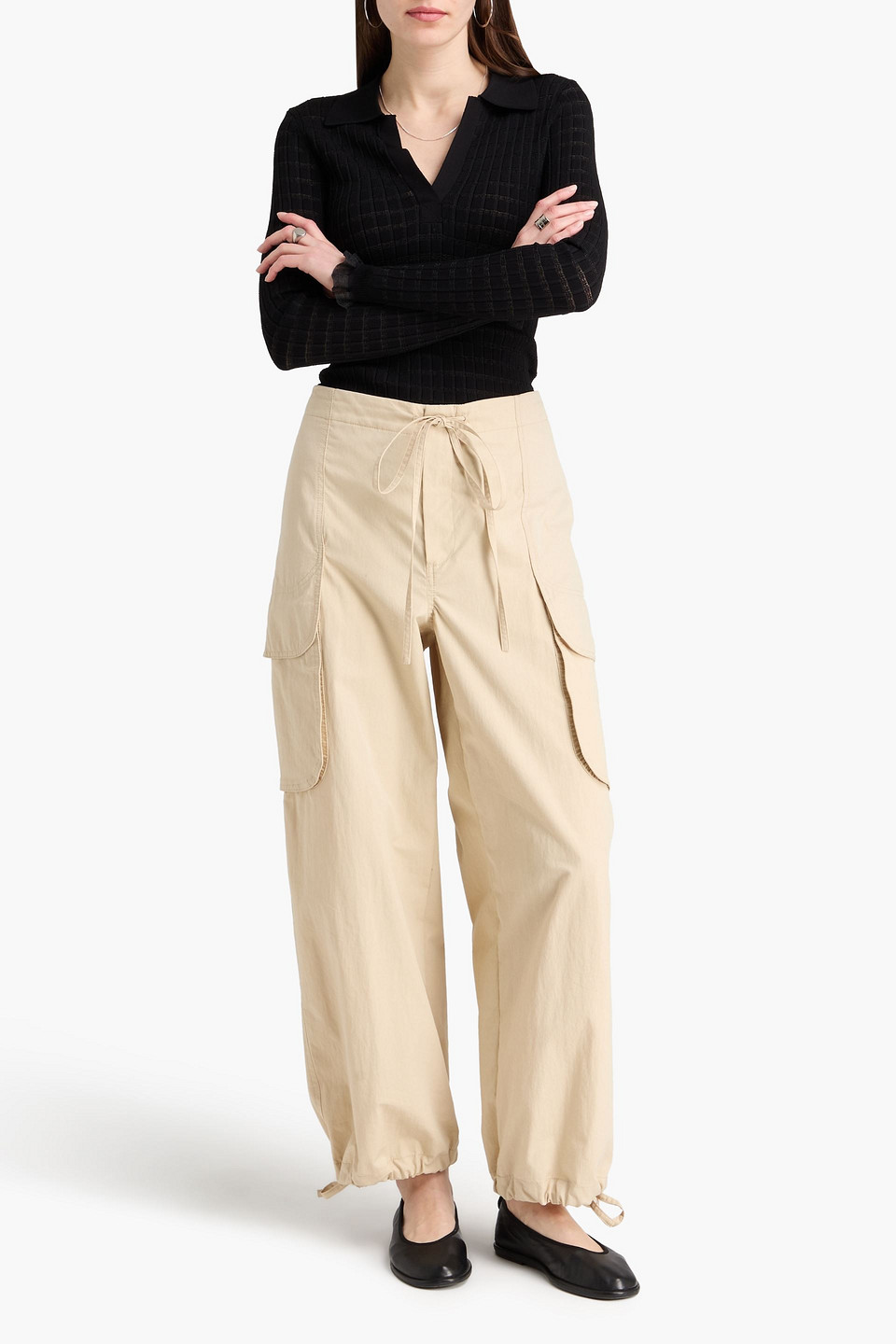  3.1 Phillip Lim - Pullover Aus Rippstrick Mit Polokragen - Schwarz - Xs 