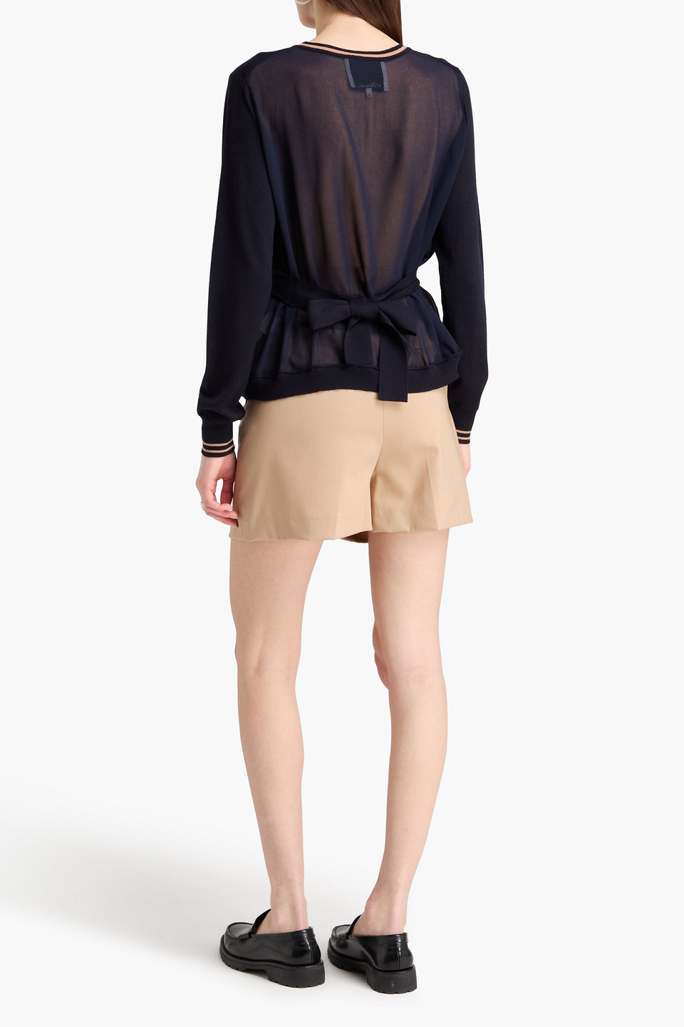  3.1 Phillip Lim - Oberteil Aus Wolle Mit Chiffon-einsätzen - Blau - M 