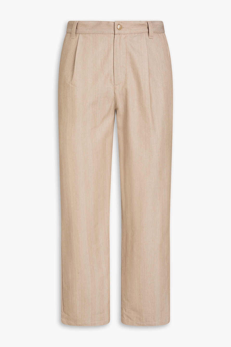 frescobol carioca - aldo pleated herringbone cotton pants - neutral - 30