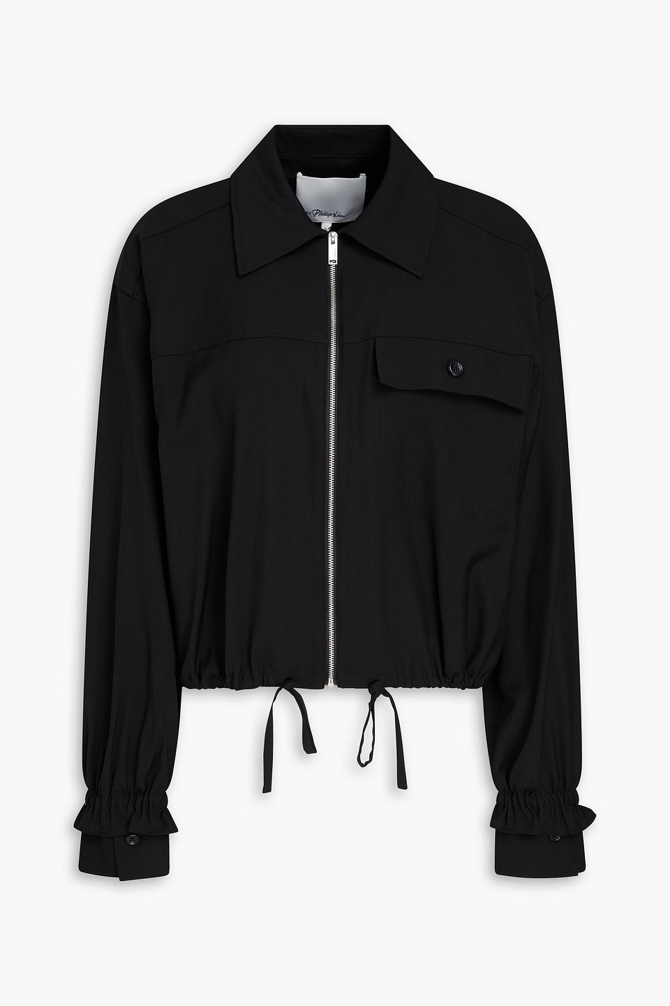 3.1 phillip lim - ruffled wool-blend jacket - black - xs
