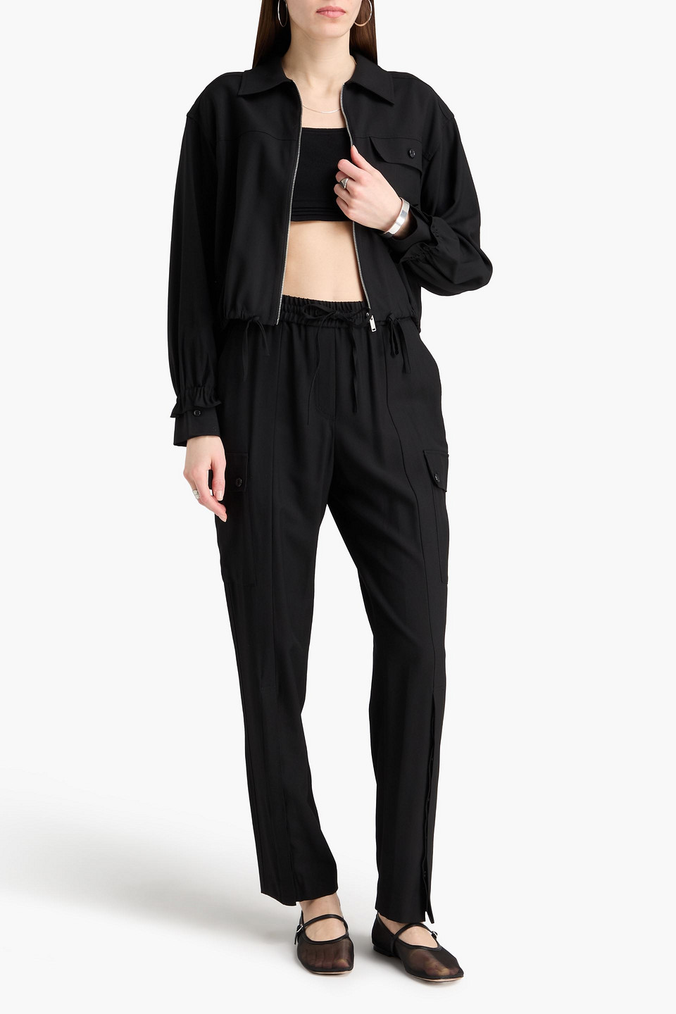  3.1 Phillip Lim - Ruffled Wool-blend Jacket - Black - S 