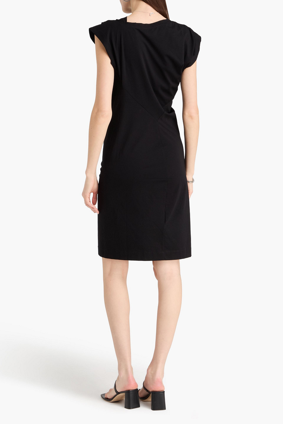 3.1 Phillip Lim Black Draped Short Sleeve T-shirt Minidress