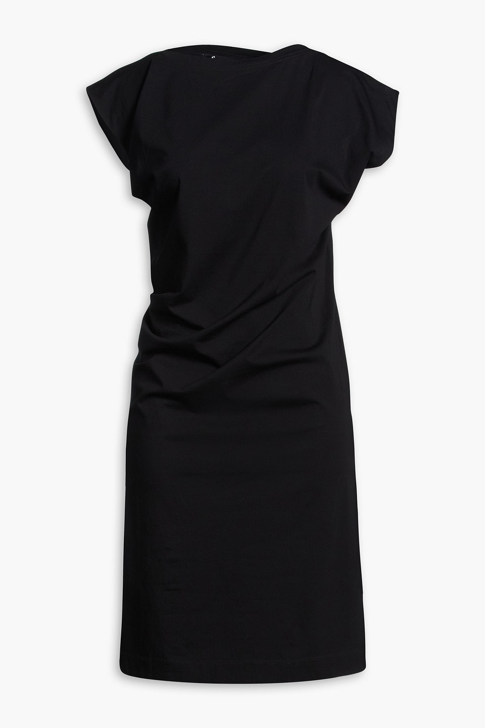 3.1 phillip lim - draped stretch-cotton jersey dress - black - xs