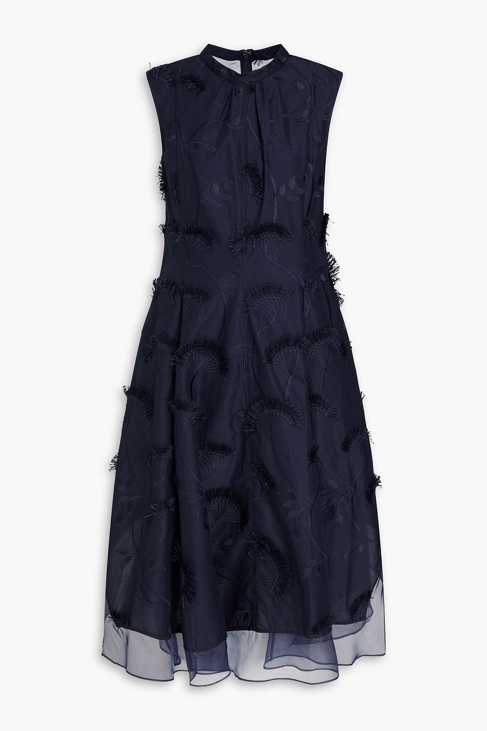 3.1 phillip lim - embroidered fil-coupé cotton-organza dress - blue - us 8