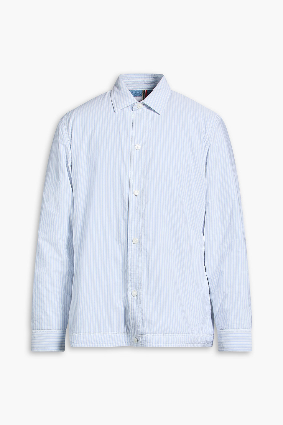 orlebar brown - striped cotton overshirt - blue - s