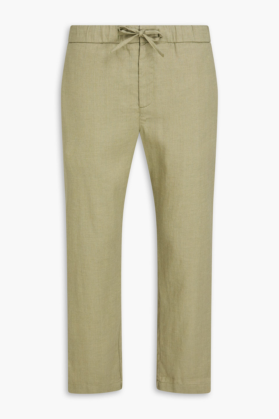 Frescobol Carioca Oscar Linen And Cotton-blend Drawstring Pants In Green