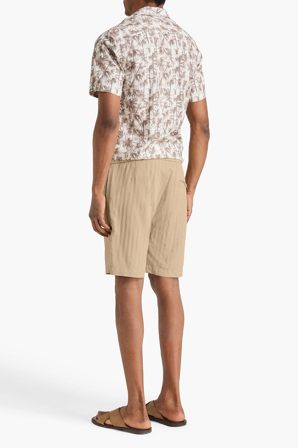 Frescobol Carioca - Shorts „felipe“ Aus Einer Lyocell-, Leinen-baumwollmischung Mit Fischgratmuster - Neutral - 28 