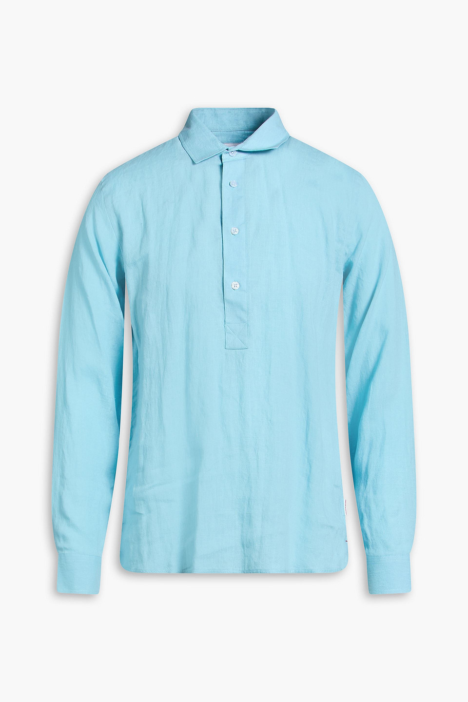 orlebar brown - percy linen shirt - blue - l