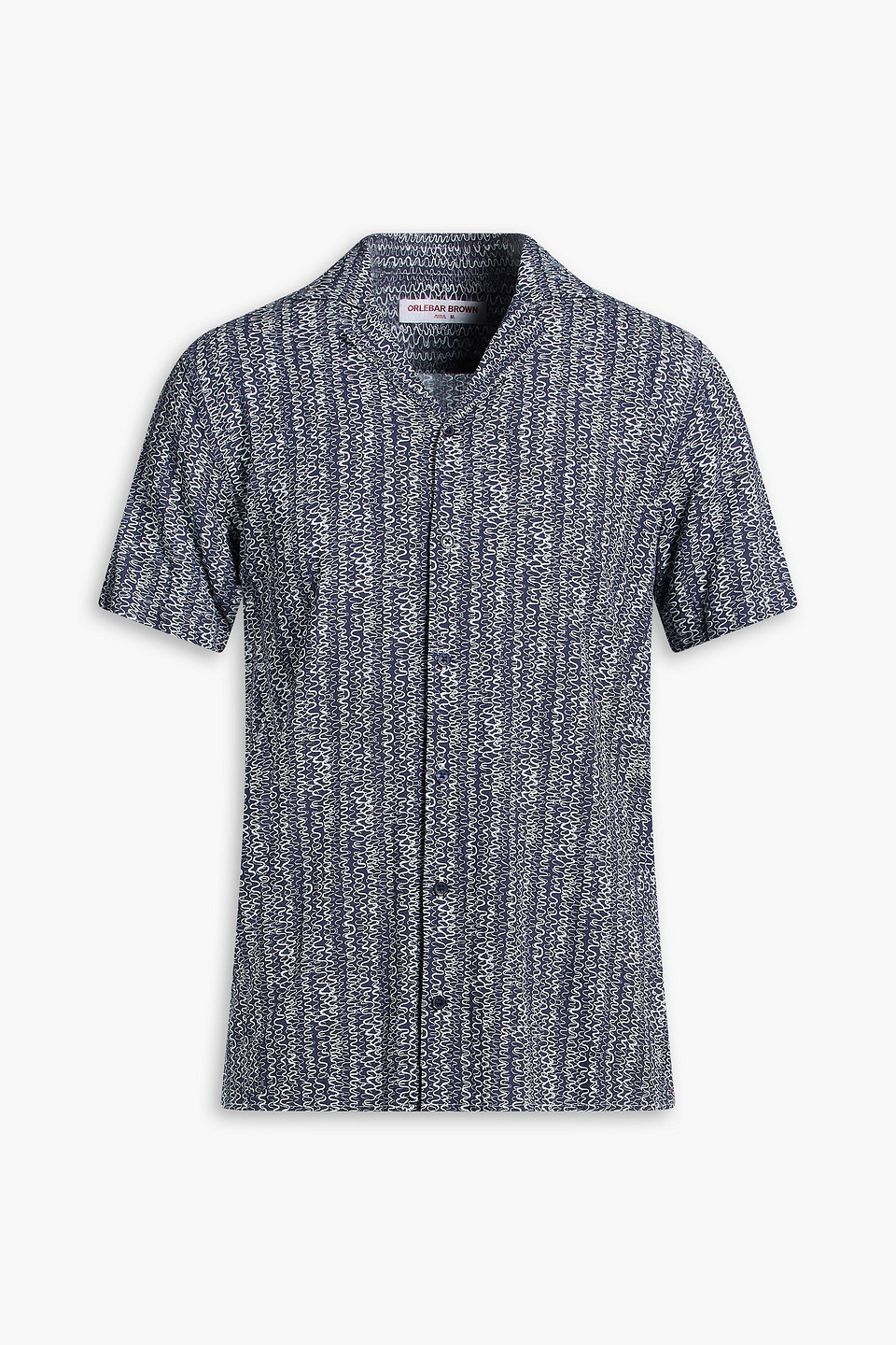 orlebar brown - travis printed woven shirt - blue - s