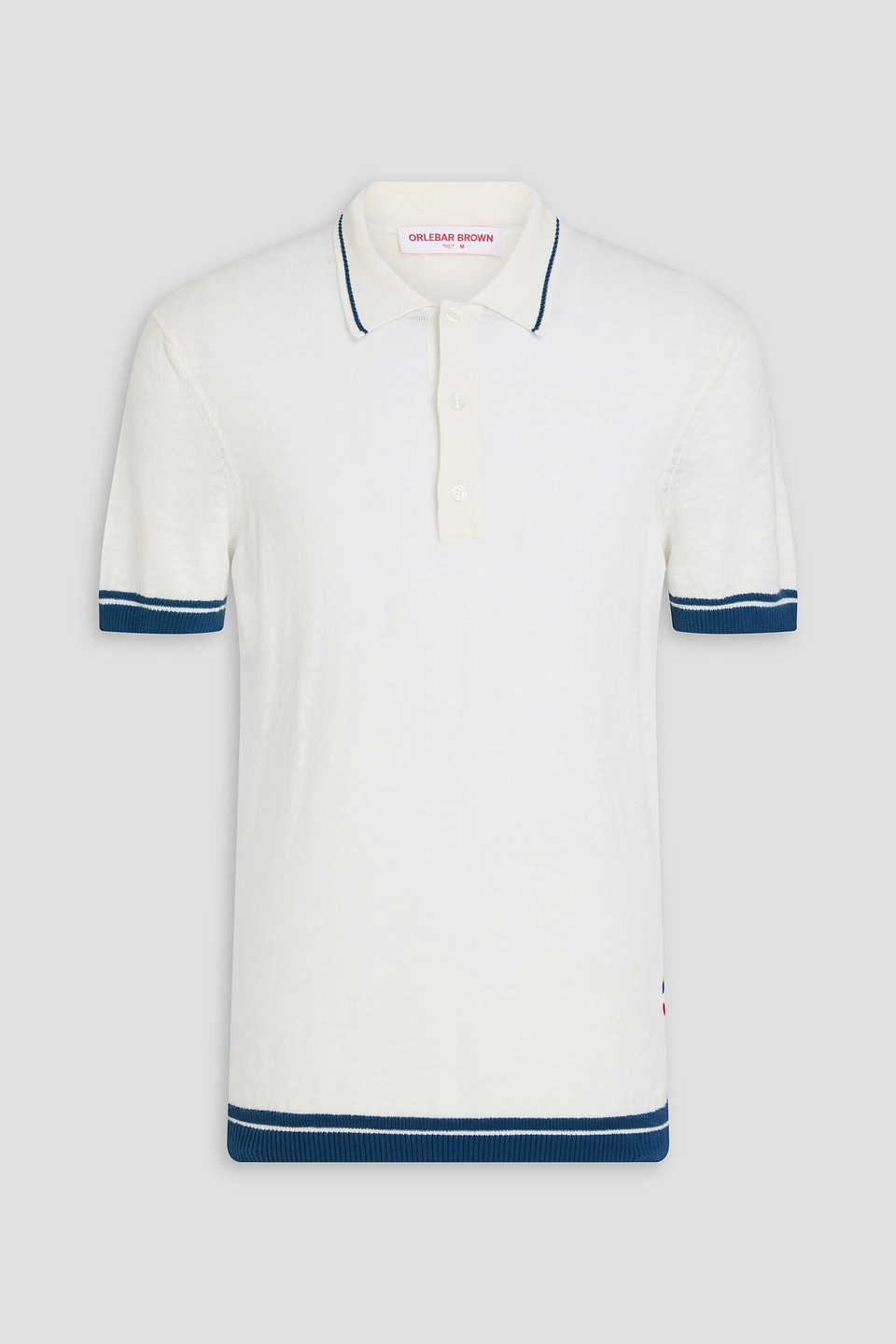 orlebar brown - knitted polo shirt - white - s