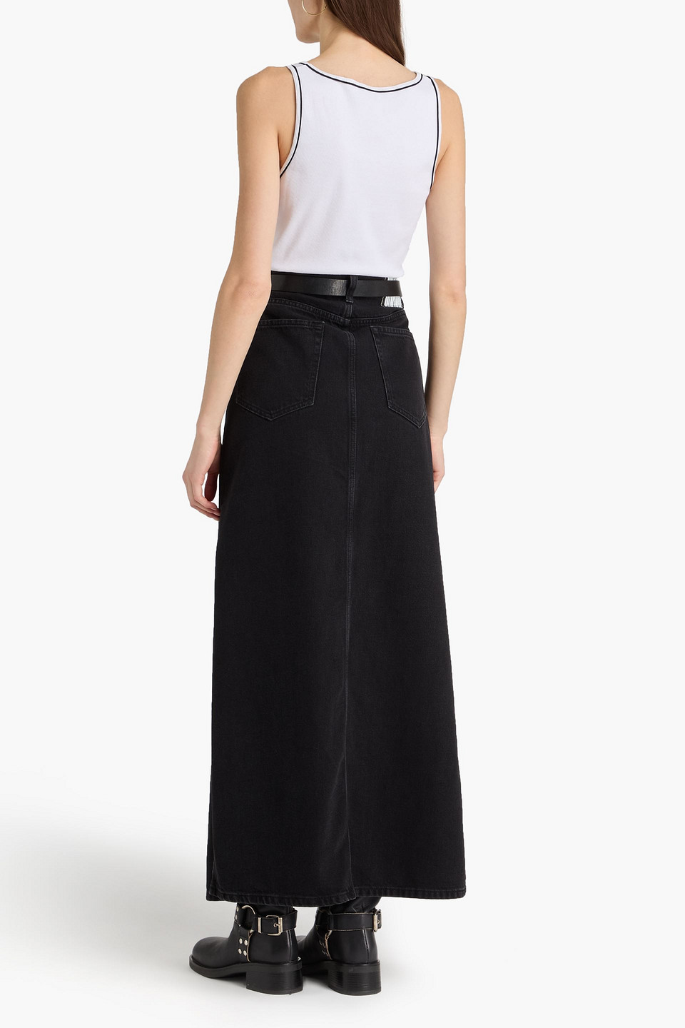  Mother - Denim Maxi Skirt - Black - 25 
