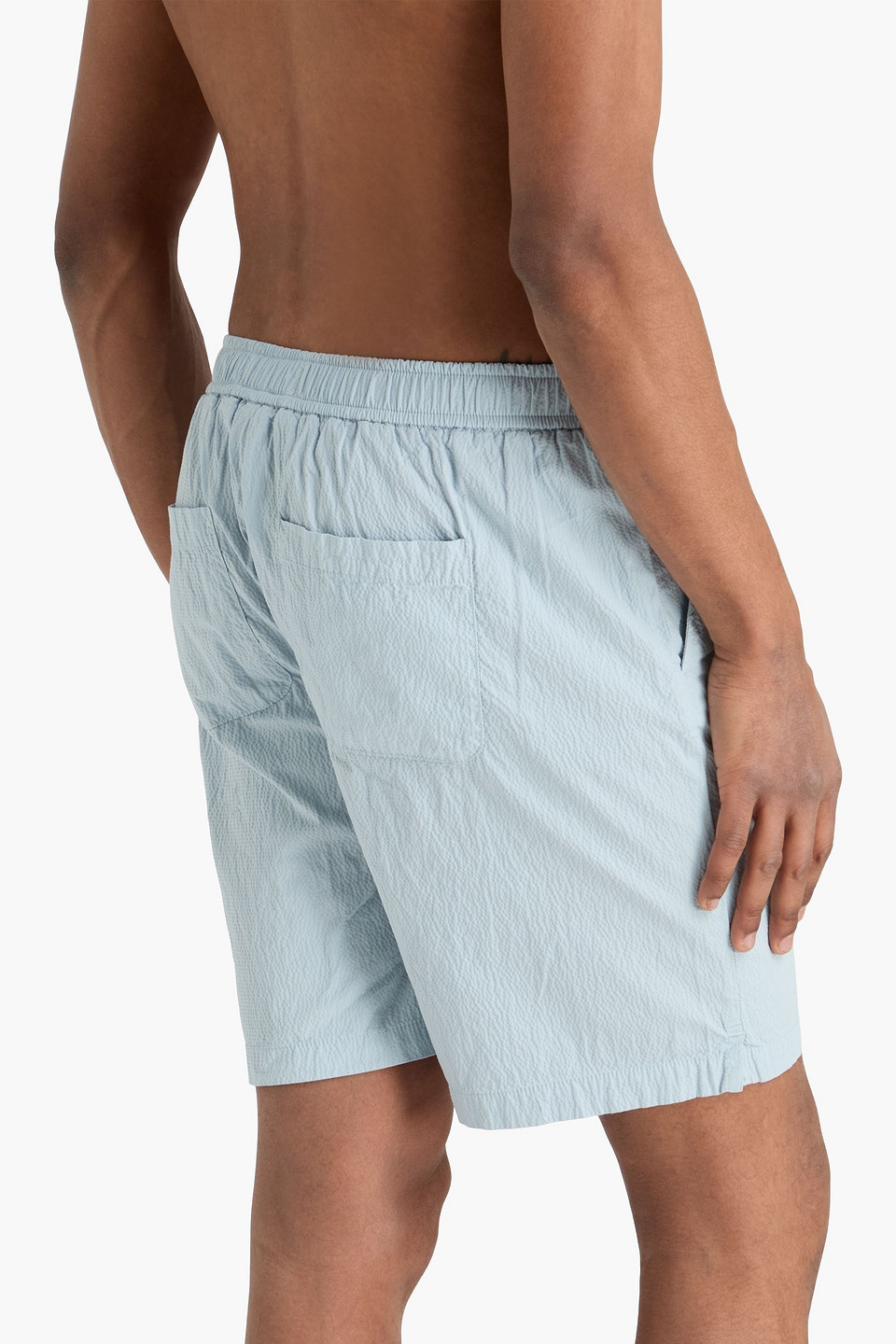  Frescobol Carioca - Chinoshorts „sergio“ Aus Seersucker Aus Einer Baumwollmischung Mit Tunnelzug - Blau - 38 