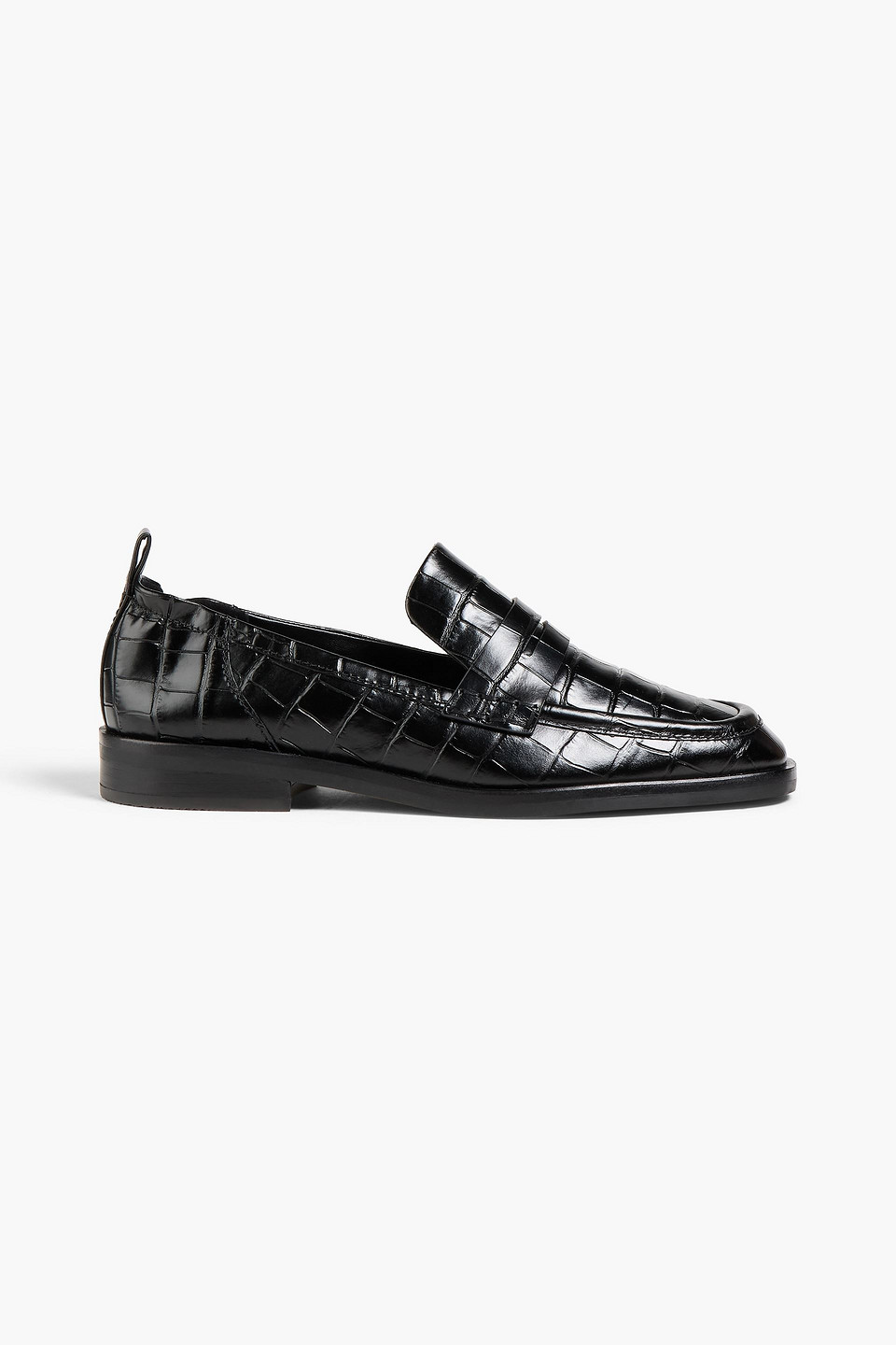 3.1 Phillip Lim Alexa Croc-effect Leather Loafers In Black