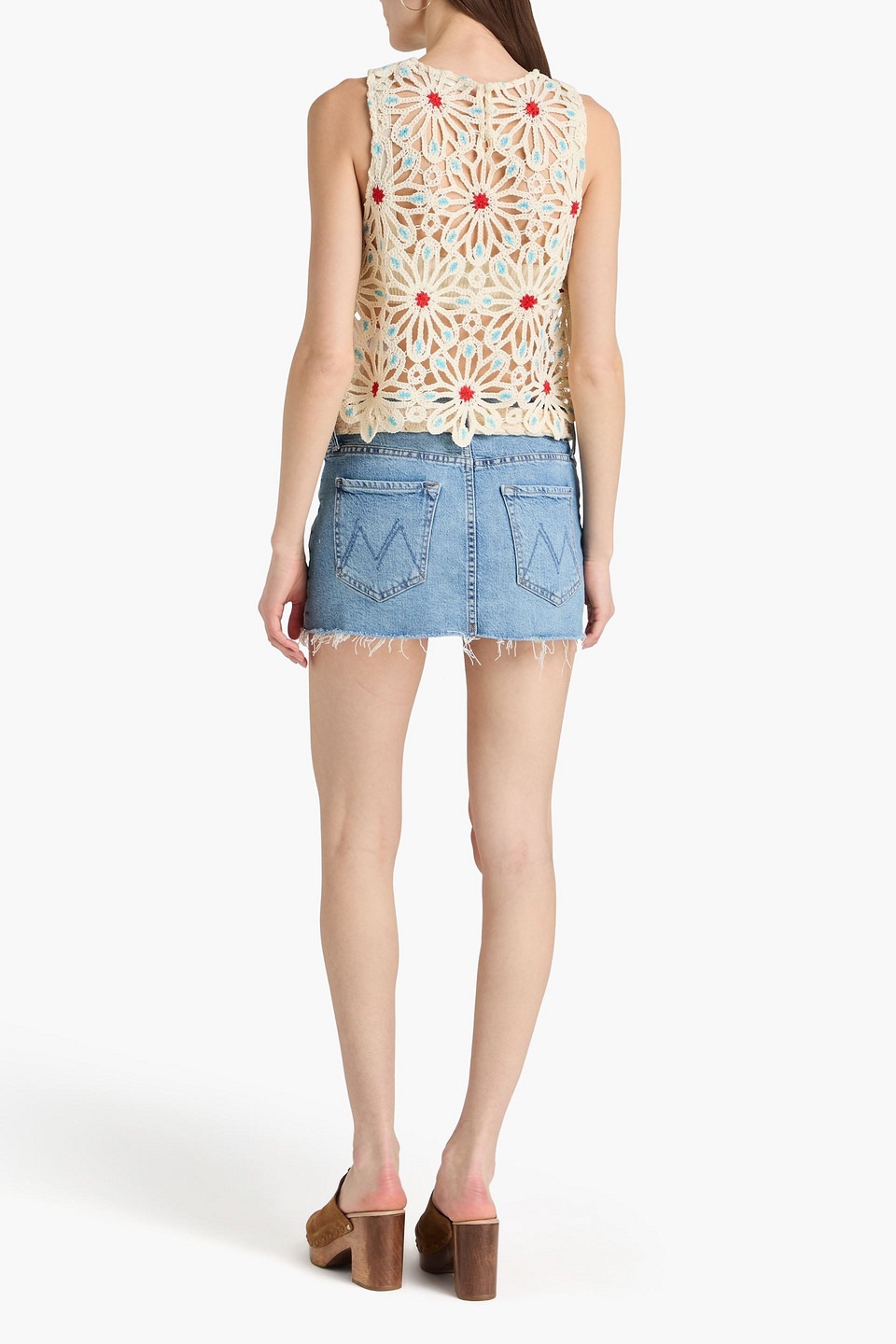  Mother - Frayed Denim Mini Skirt - Blue - 26 